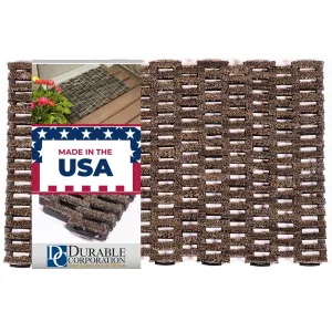 Durable Corporation-400S2436 Dura-Rug Recycled Fabric Tire-Link Outdoor Entrance Mat, 24" x 36",Black