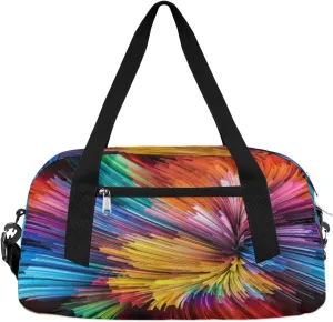 Dynamic Color Streams Kids Duffle Bag for Boys Girls Overnight Travel Bag Kids Duffel Bags Ballet Weekender Bag for School Gym Sport Sleepover Carry On Bag