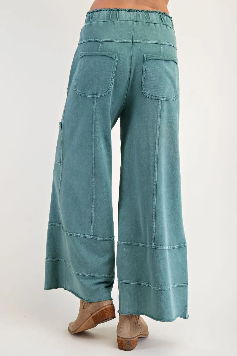 Easel Mineral Washed Terry Knit Pants