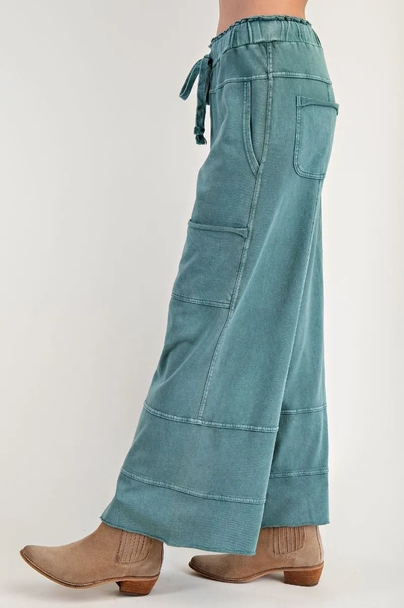 Easel Mineral Washed Terry Knit Pants