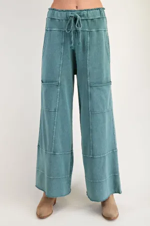 Easel Mineral Washed Terry Knit Pants