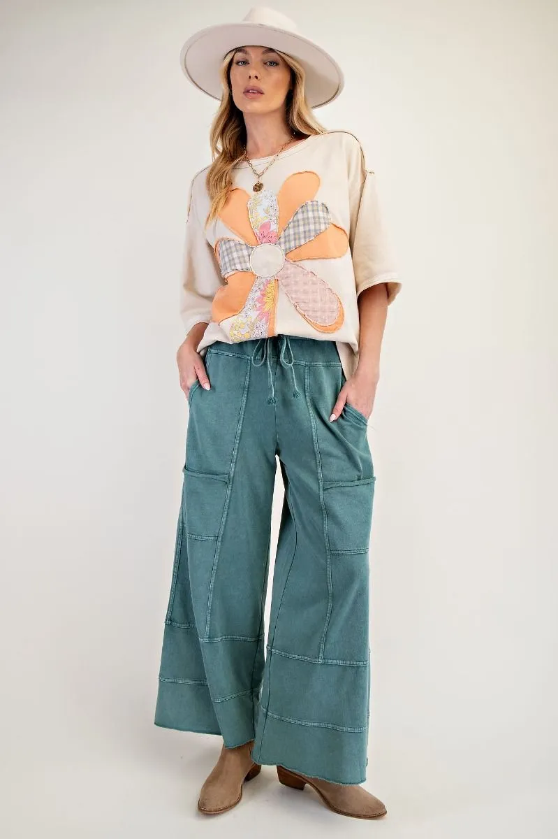 Easel Mineral Washed Terry Knit Pants