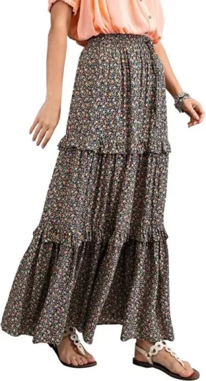 Easel Tiered Maxi Skirt