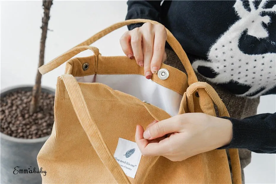 EcoLux Corduroy Tote Bag