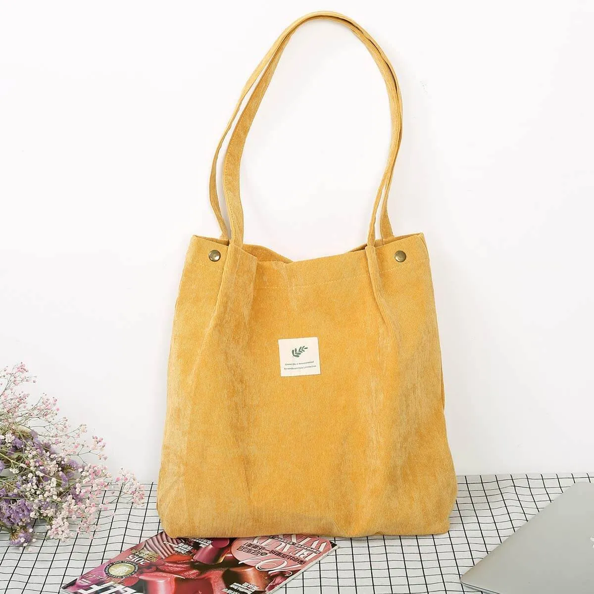 EcoLux Corduroy Tote Bag