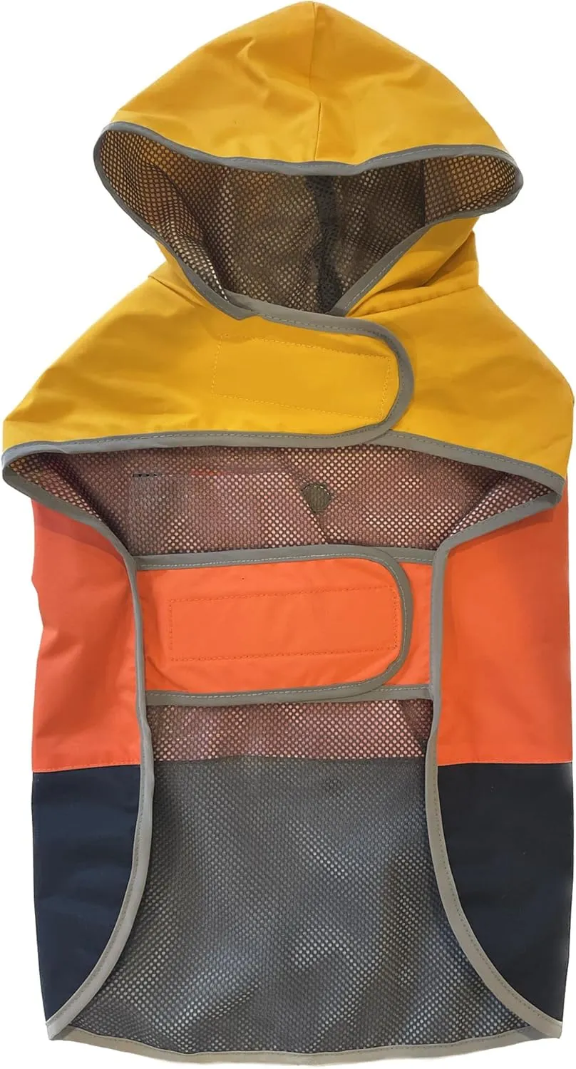 Eddie Bauer E23210S Ravenna Colorblocked Dog Windbreaker Jacket in Small, Orange and Blue