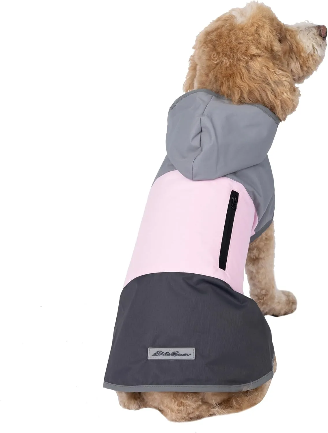 Eddie Bauer E24232M Ravenna Colorblocked Dog Windbreaker Jacket in Medium, Grey and Pink