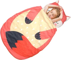 ELEOPTION Kids Sleeping Bag, Animal Print Pattern Children Nap Mat 3-in-1 Travel Bedding Bag Slumber Bags for Toddles Boys Girls Young Children 0-6 Year Old