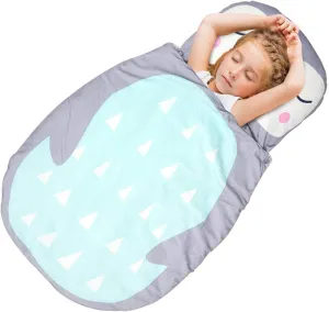 ELEOPTION Kids Sleeping Bag, Animal Print Pattern Children Nap Mat 3-in-1 Travel Bedding Bag Slumber Bags for Toddles Boys Girls Young Children 0-6 Year Old