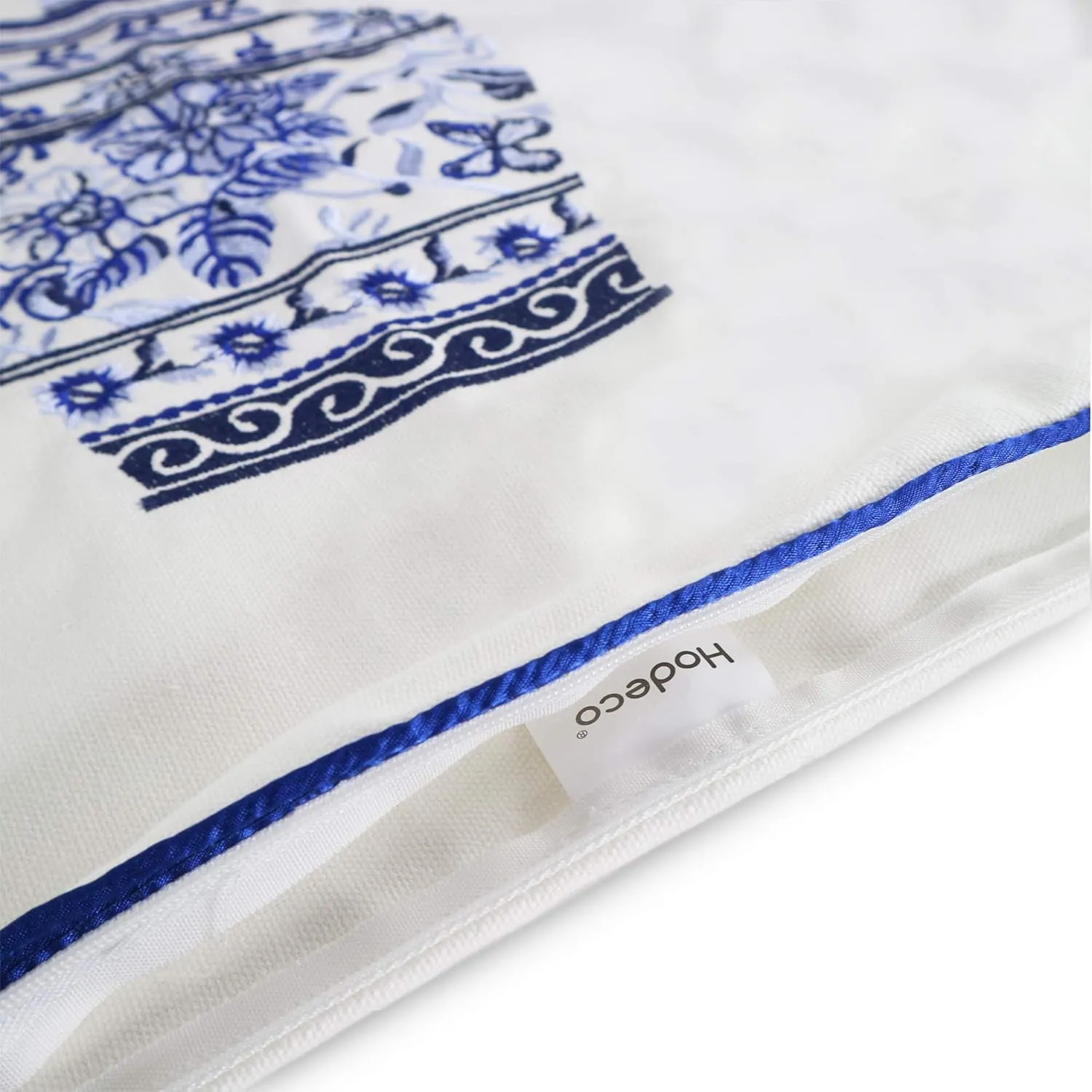 Embroidery Throw Pillow Covers 18x18 Home Décor Floor Pillows Cover for Couch 100% Cotton Cushion Cover 45x45cm Decorative Pillowcase, Chinese Blue and White Porcelain Bottles, 4 Pieces