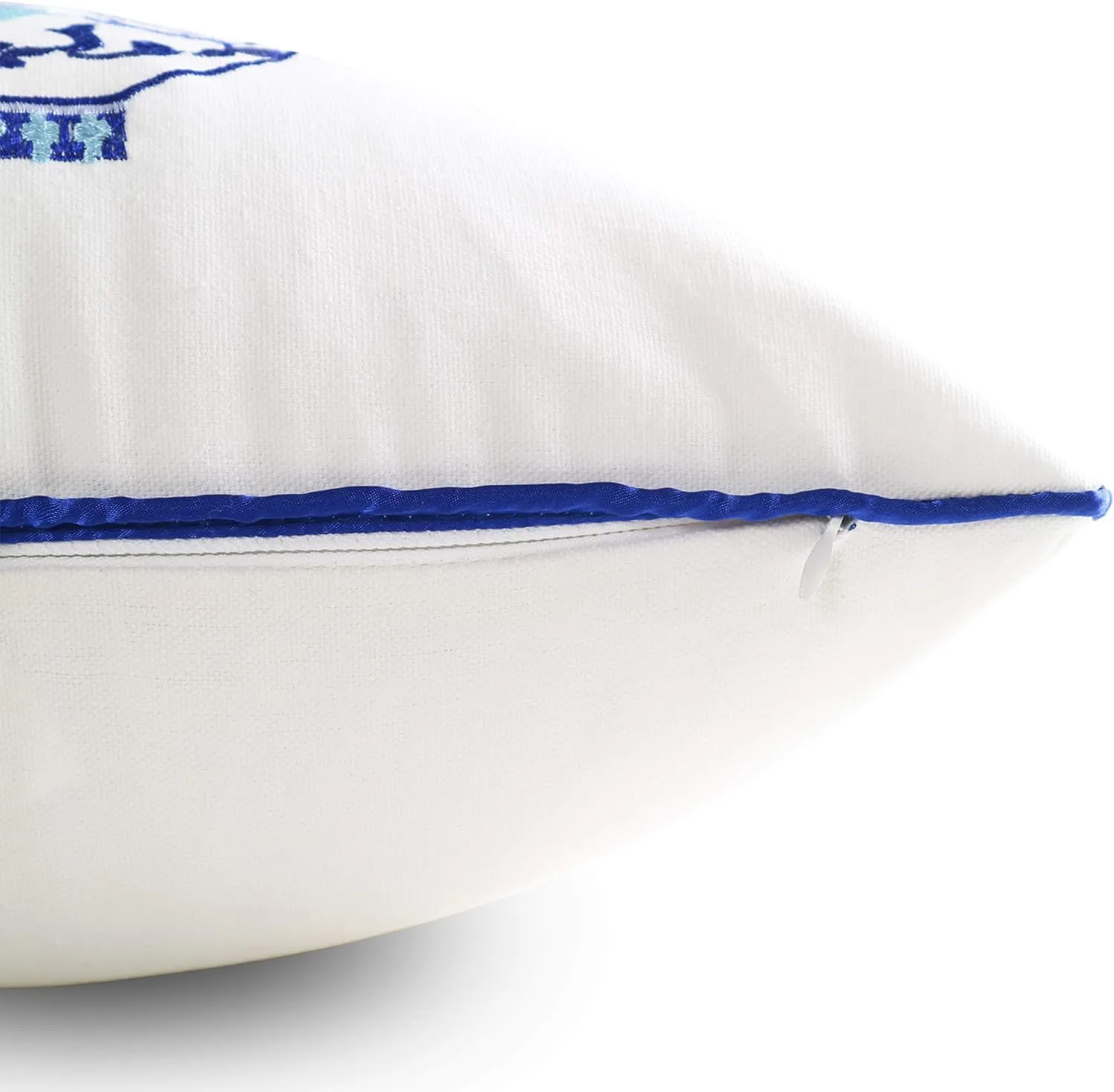 Embroidery Throw Pillow Covers 18x18 Home Décor Floor Pillows Cover for Couch 100% Cotton Cushion Cover 45x45cm Decorative Pillowcase, Chinese Blue and White Porcelain Bottles, 4 Pieces