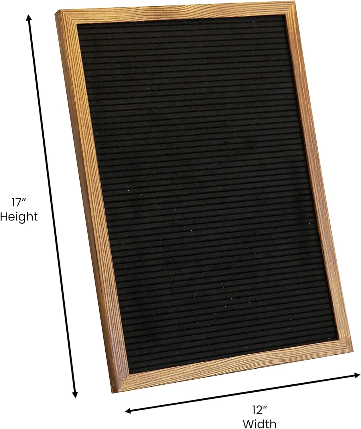 EMMA   OLIVER Bette Letter Board - 12"x17" - Torched Wood Frame - Black Felt - 389 Letter, Number & Symbols Set - Canvas Carry Bag - Sawtooth Hanger - Easel Stand
