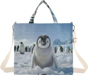 Emperor Penguin Tote Bag for Women Large Capacity Handbag Portable Work Handbag Shoulder Bag for Beach, Shopping, Travel