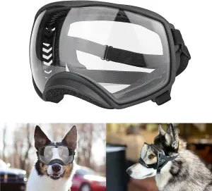 Enjoying Clear Dog Goggles for Large Dogs, Dog Sunglasses Medium Large Breed, Summer UV Pet Eye Protection, Winter Pet Snow Goggles, Transparent