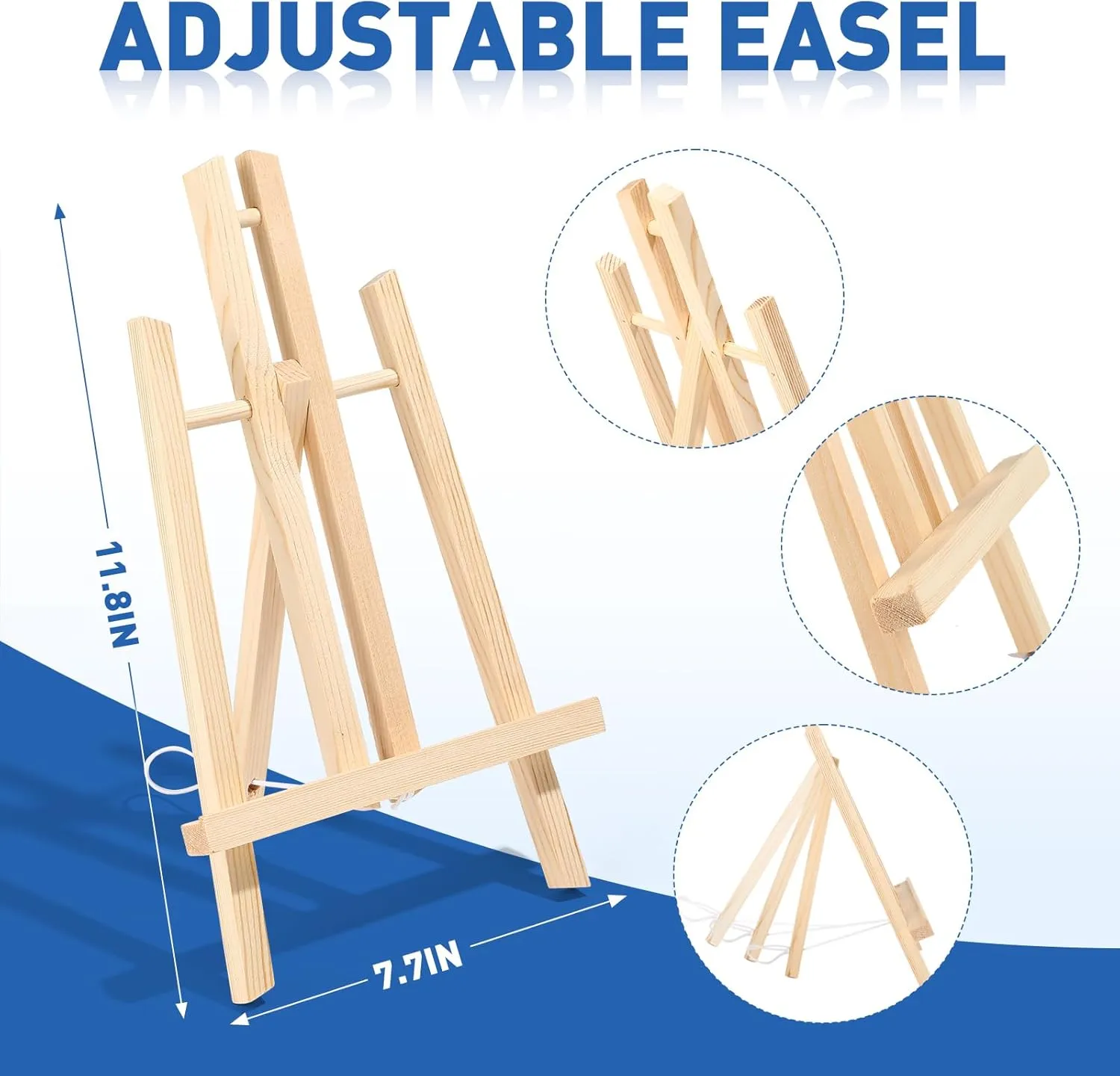ESRICH 234 Pack Canvas with Easel Set 8 x 10 in Canvas Boards with 11.8 in Wooden Easels, Paint Brushes Canvas Panel Painting Kit for Acrylic Oil Watercolor Beginners Art Crafts Sip and Paint Party