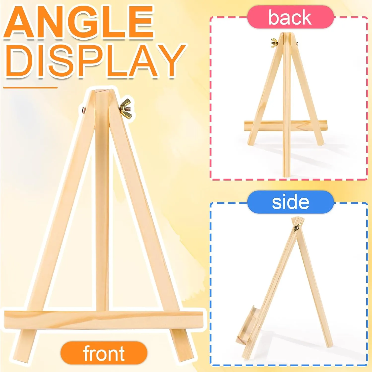 ESRICH 36 Pack 9 Inch Wood Easels, Easel Stand for Painting Canvases, Art,and Crafts, Tripod, Painting Party Easel, Kids Student Tabletop Easels for Painting, Portable Canvas Photo Picture Sign Holder