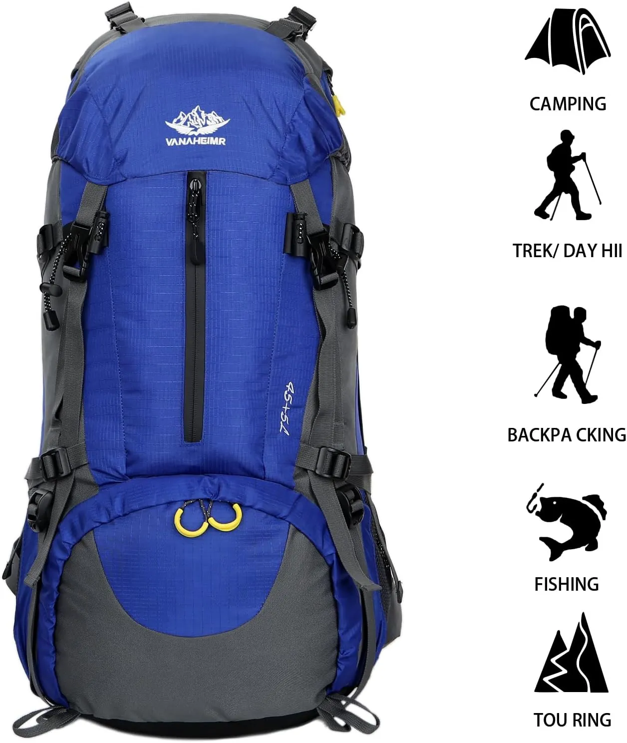 Esup 50L Hiking Backpack Men Camping Backpack with rain cover 45l 5l Lightweight Backpacking Backpack Travel Backpack