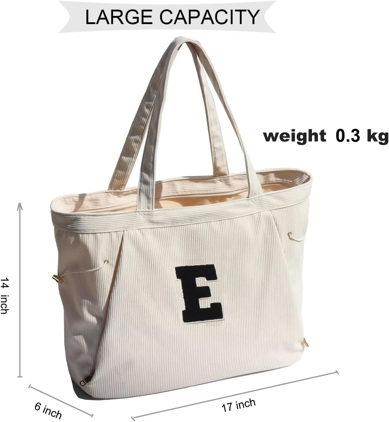 ESVAN Corduroy Yoga Tote Bag Gifts for Women Drawstring Yoga Mat Bag for Office Workout Travel Carryall Pilates Gym