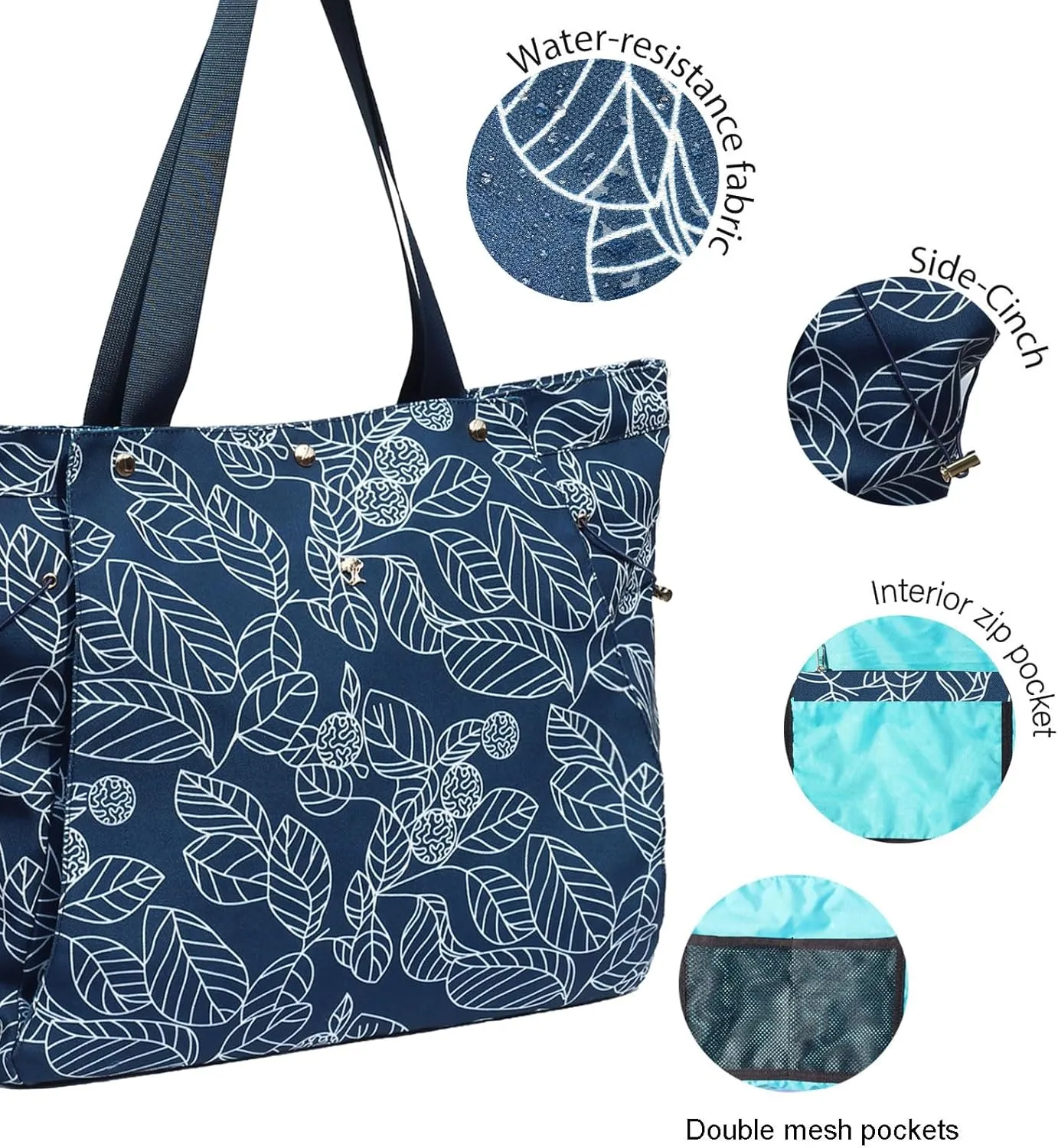 ESVAN Yoga Mat Bag, Gym Bag Tote Bag with Multi Pockets For Women Drawstring Yoga Mat Carrier Pilates Travel Workout Office