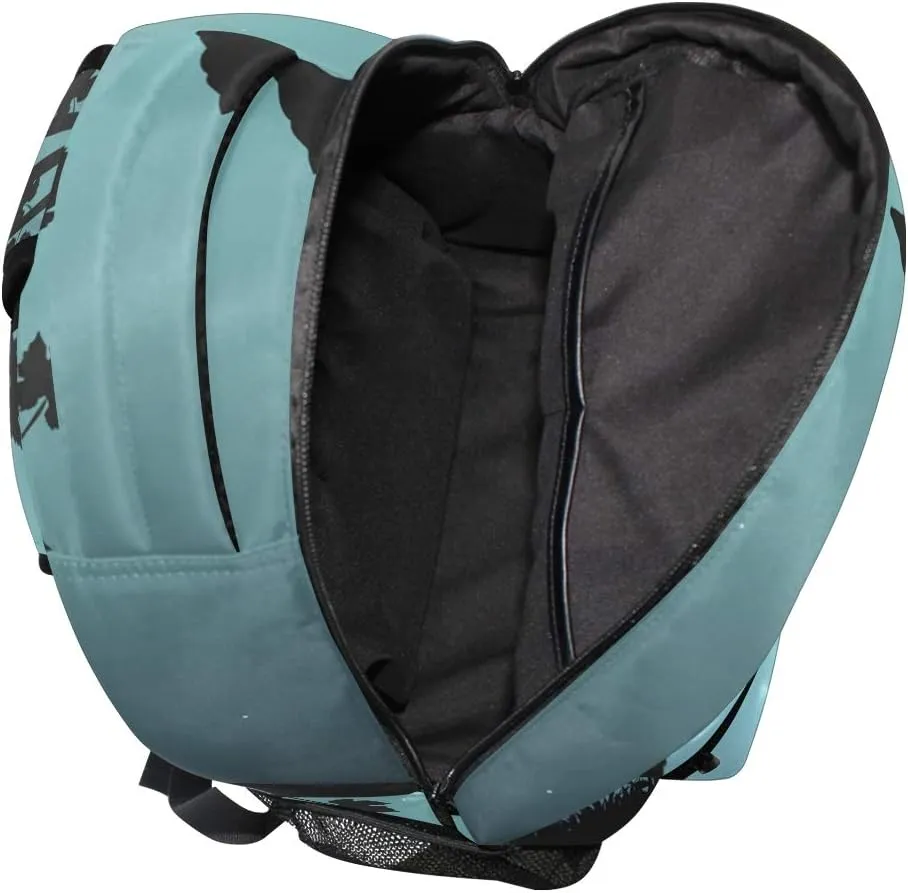 Evening Moon Wolf Print Travel Backpack for School Water Resistant Bookbag