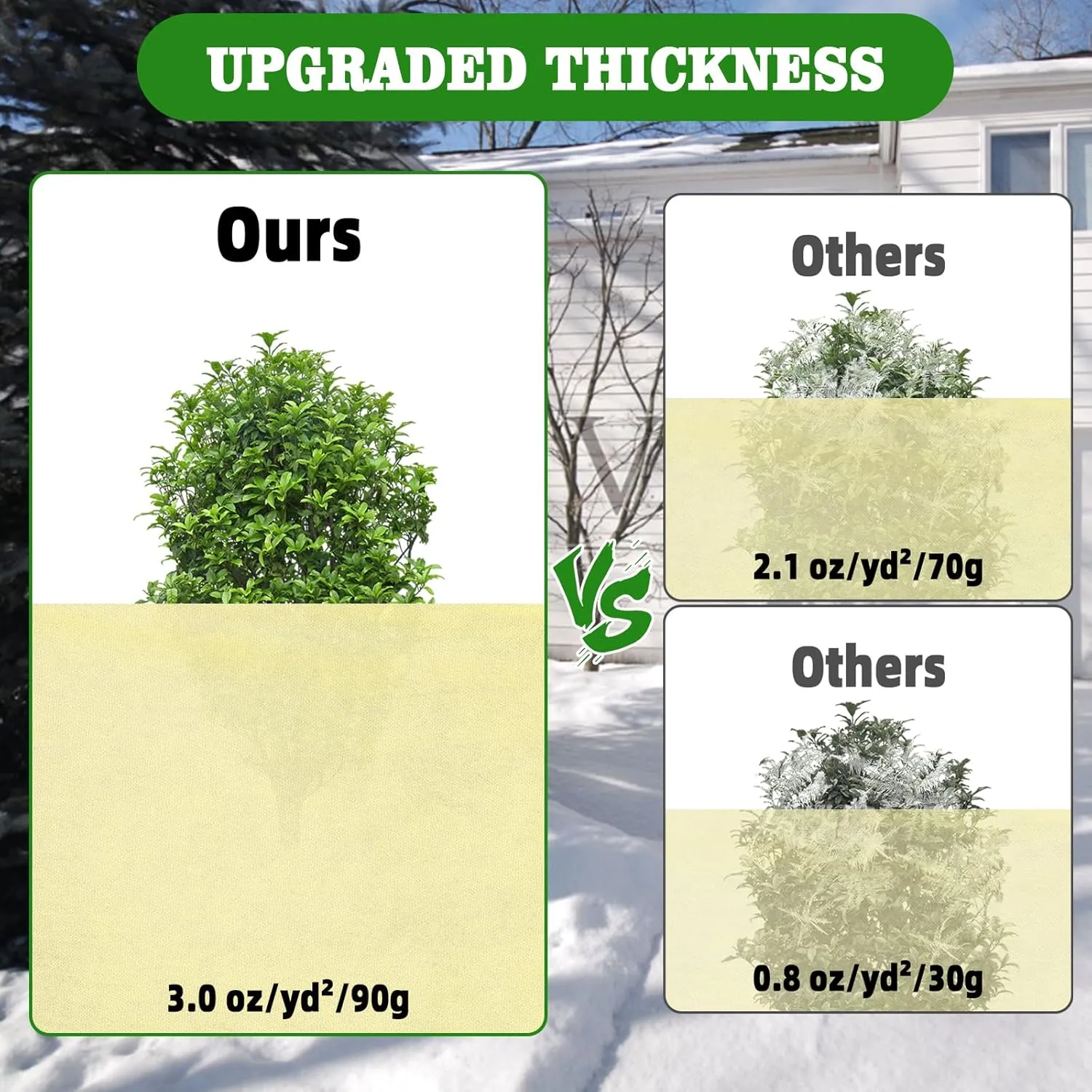 Evoio Plant Covers Freeze Protection 6 x 7 FT 3 oz/yd² Winter Frost Blankets Cloths Fabric Bags with Zipper for Outdoor Plants Tree Shrub Garden Potted Freeze Frost Winterizing Protection (2 Pack)