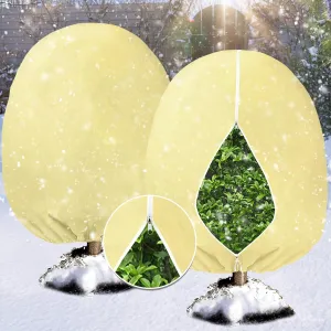 Evoio Plant Covers Freeze Protection 6 x 7 FT 3 oz/yd² Winter Frost Blankets Cloths Fabric Bags with Zipper for Outdoor Plants Tree Shrub Garden Potted Freeze Frost Winterizing Protection (2 Pack)