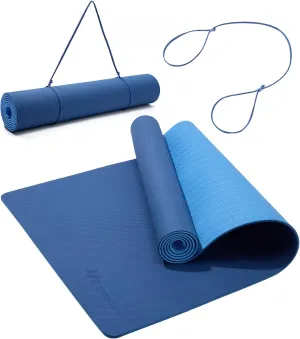 Ewedoos Eco Friendly Yoga Mat Thick TPE Yoga Mat Non Slip Yoga Mats Anti-tear Exercise Workout Mat for Women Men Kids Yoga, Pilates and Fitness