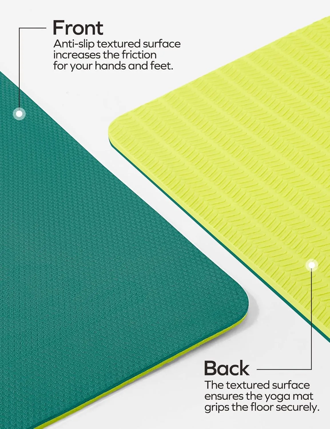 Ewedoos Eco Friendly Yoga Mat with Alignment Marks TPE Yoga Mat Non Slip Hot Yoga Mat Thick 1/4'' Anti-Tear Surfaces Exercise Mats for Home Workout Fitness Pilates