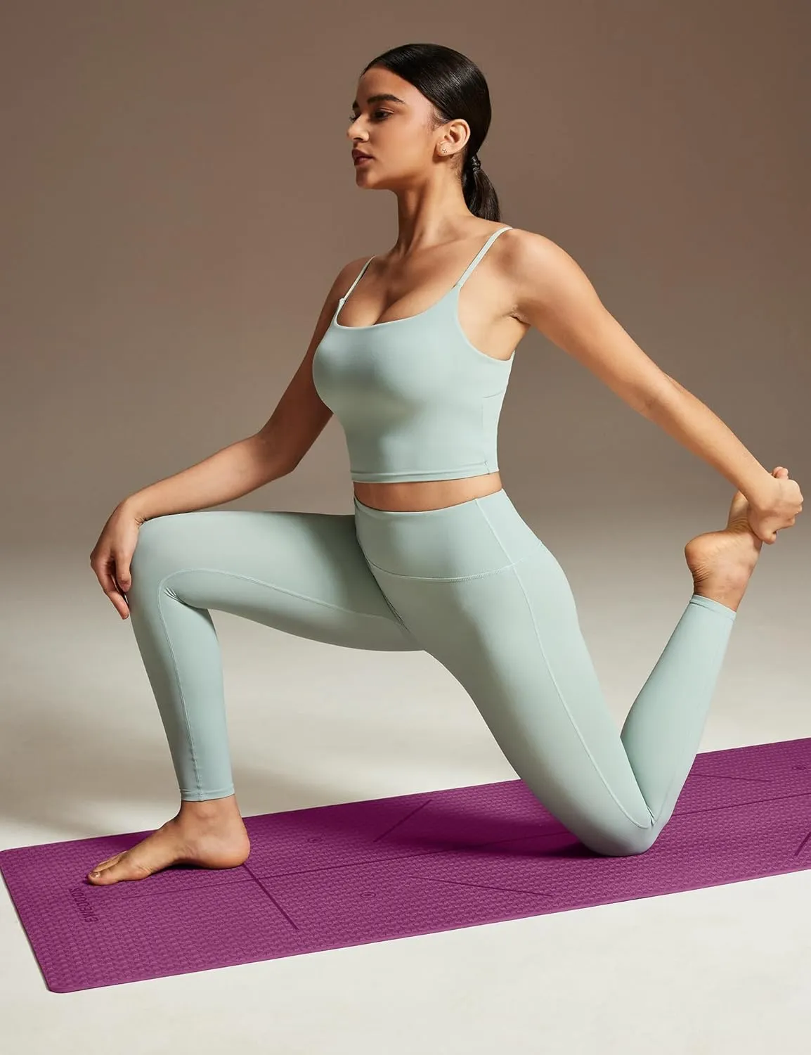 Ewedoos Eco Friendly Yoga Mat with Alignment Marks TPE Yoga Mat Non Slip Hot Yoga Mat Thick 1/4'' Anti-Tear Surfaces Exercise Mats for Home Workout Fitness Pilates