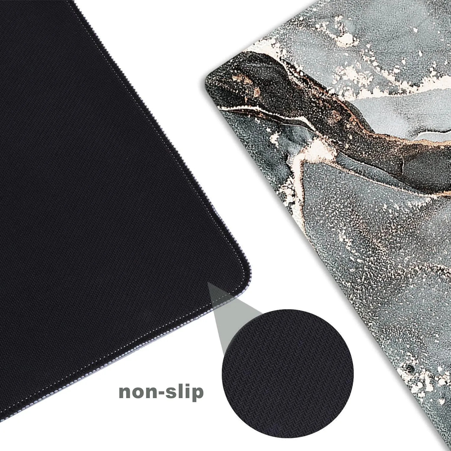 Extended Gaming Mouse Pad XXL ArtSo Large Keyboard Mat Long Mousepad Desk Decor Writing Pad Non Slip Rubber Base Stitched Edges for Work, Game, Office, Home, 35.1" x 15.7", Green Blue Marble