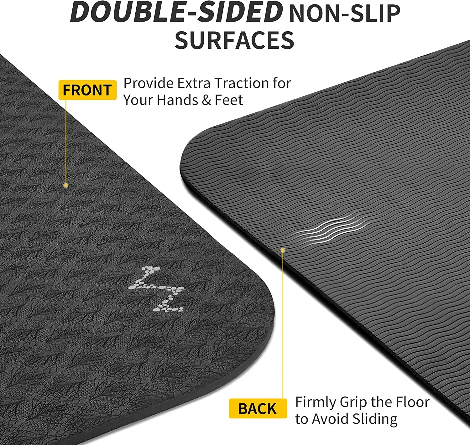 Extra Wide Yoga Mat for Women and Men (72"X 32"X 1/4"), SGS Certified, Non-Slip Large TPE Exercise Fitness Mat for Yoga, Pilates, Workout