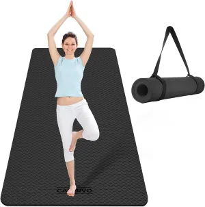 Extra Wide Yoga Mat for Women and Men (72"X 32"X 1/4"), SGS Certified, Non-Slip Large TPE Exercise Fitness Mat for Yoga, Pilates, Workout