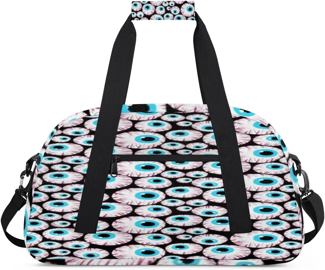 Eyeballs Horror Kids Overnighted Duffel Bag Carry-On Size & Ideal for School Practice or Weekender Travel with Zip and Shoulder Stra for Boys & Girls