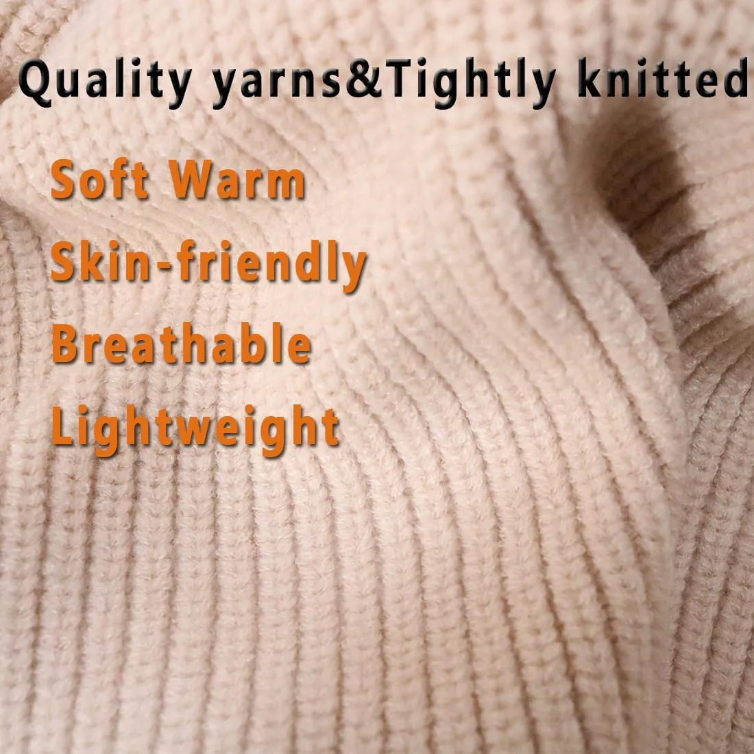 Facecozy Winter Hats for Women, Wool Blend Hooded Scarf Hat for Women Balaclava Knit Skull Cap Beanie Hat Men Neck Gaiters