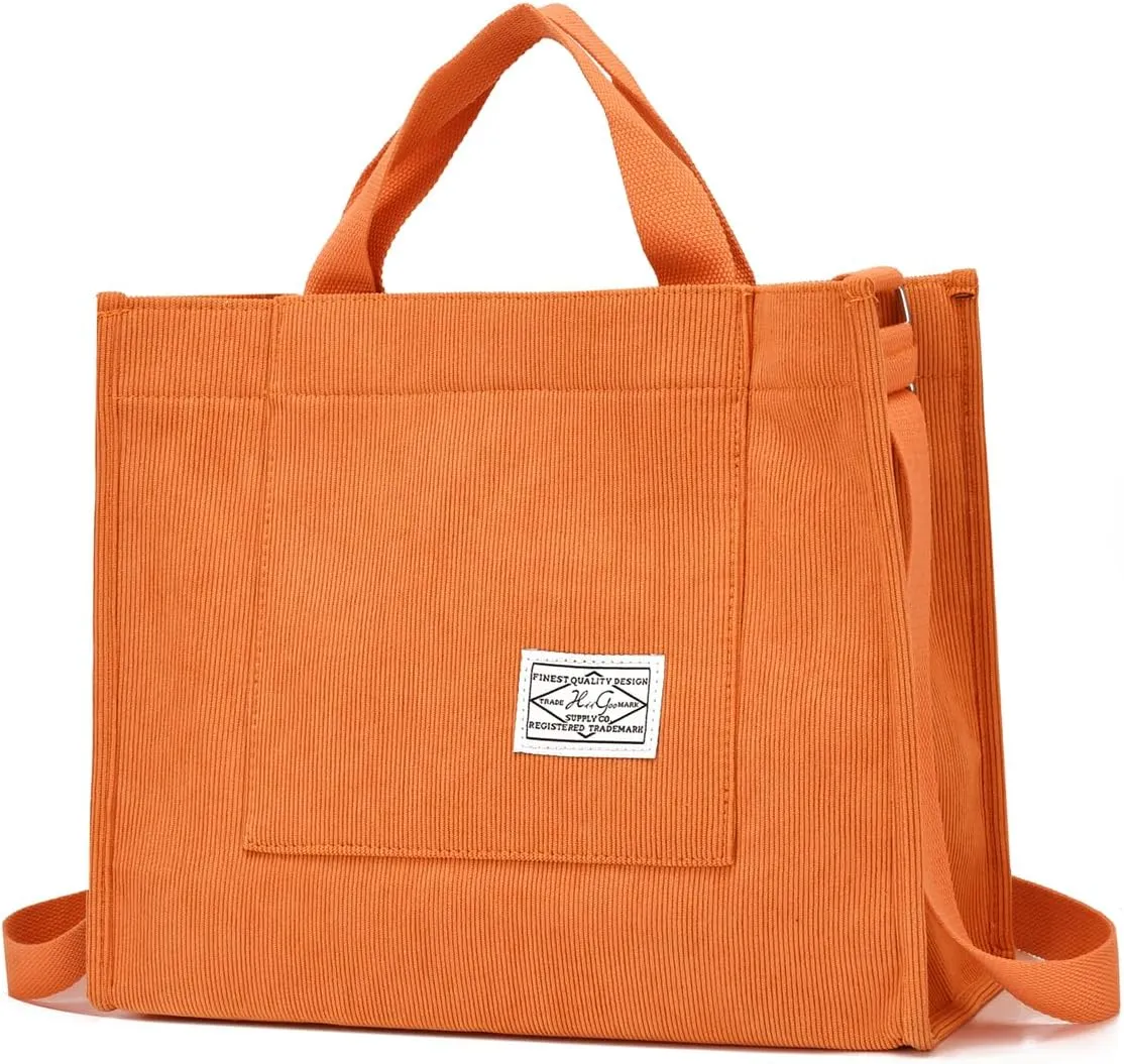 Fashion Corduroy Tote Handbag for Women - Stylish Hobo Bag