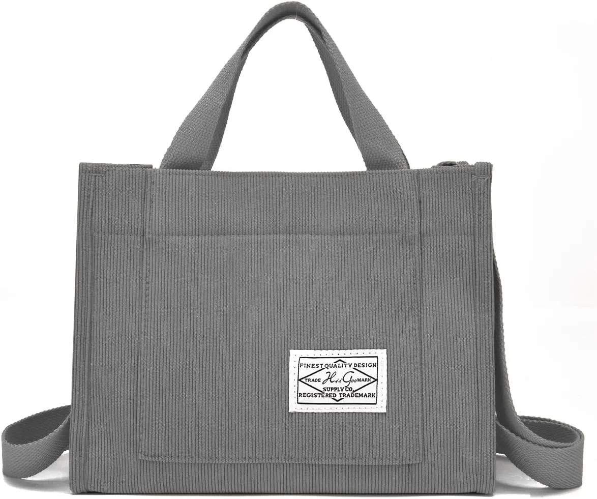 Fashion Corduroy Tote Handbag for Women - Stylish Hobo Bag