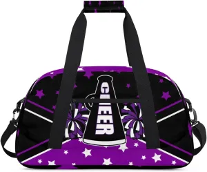 Fashion Purple Patterns Personalized Duffle Bag for Kids Custom Dance Ballet Bag with Name Lightweight Travel Weekender Overnight Bags Sport Gym Duffel Bag Workout Carry On Tote for Girls Boys