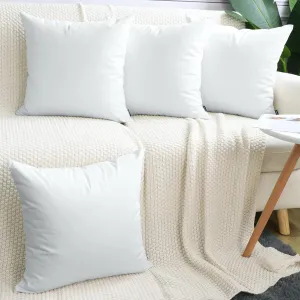 Faylapa 4Pcs Canvas Cotton Pillow Covers, 16 x 16 inch Solid Valentines Decorative Throw Pillow Cases Living Room Car Office Decoration (Case ONLY) (Off White, 40 * 40cm)