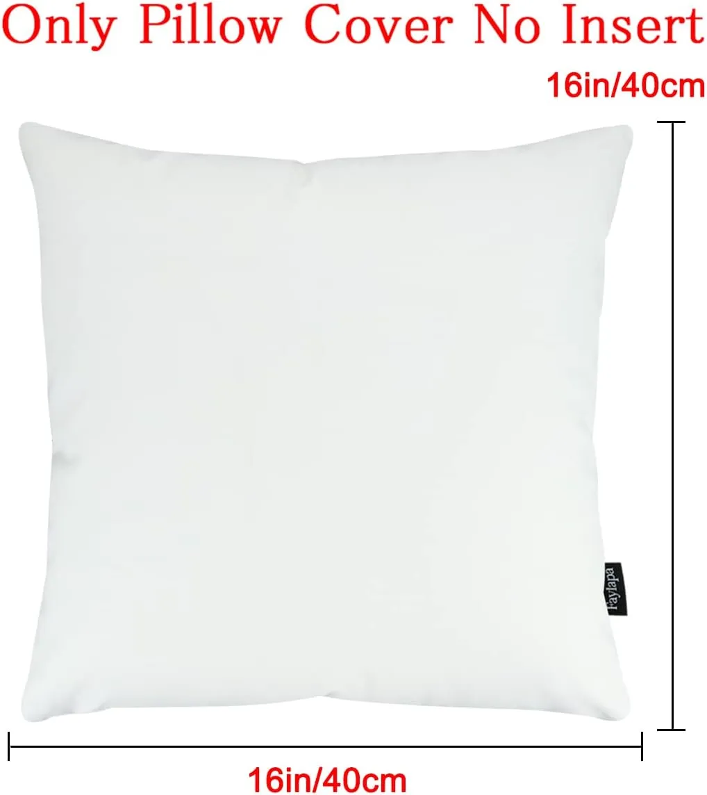 Faylapa 4Pcs Canvas Cotton Pillow Covers, 16 x 16 inch Solid Valentines Decorative Throw Pillow Cases Living Room Car Office Decoration (Case ONLY) (Off White, 40 * 40cm)