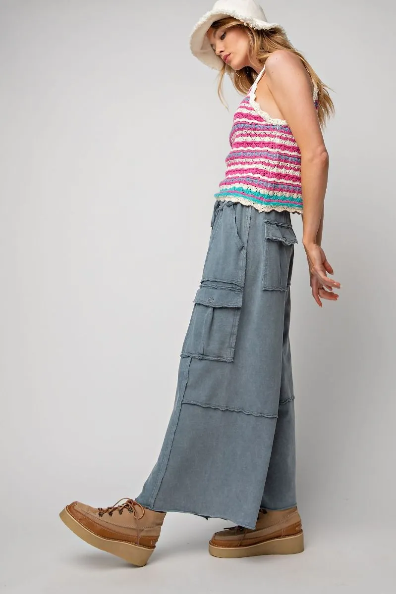 Feelin' Good Utility Pants in Faded Navy
