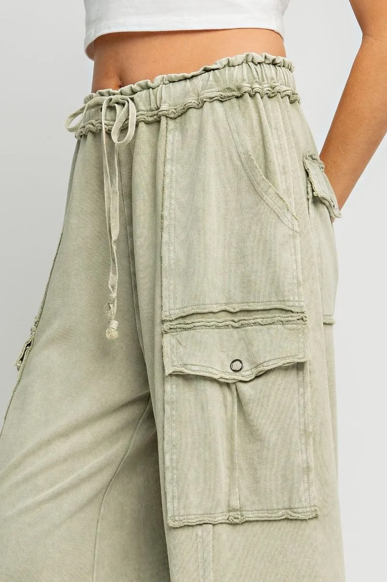 Feelin' Good Utility Pants in Faded Olive