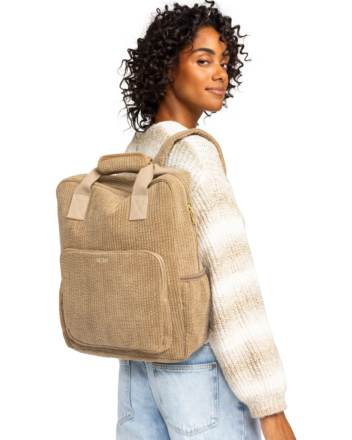 Feeling Good Corduroy Backpack in Oil Green