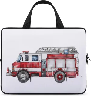 Fire Engine Watercolor Laptop Bag Laptop Case Computer Messenger Bag with Adjustable Shoulder Strap
