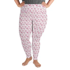 Flamingos and Hearts Plus Size Leggings