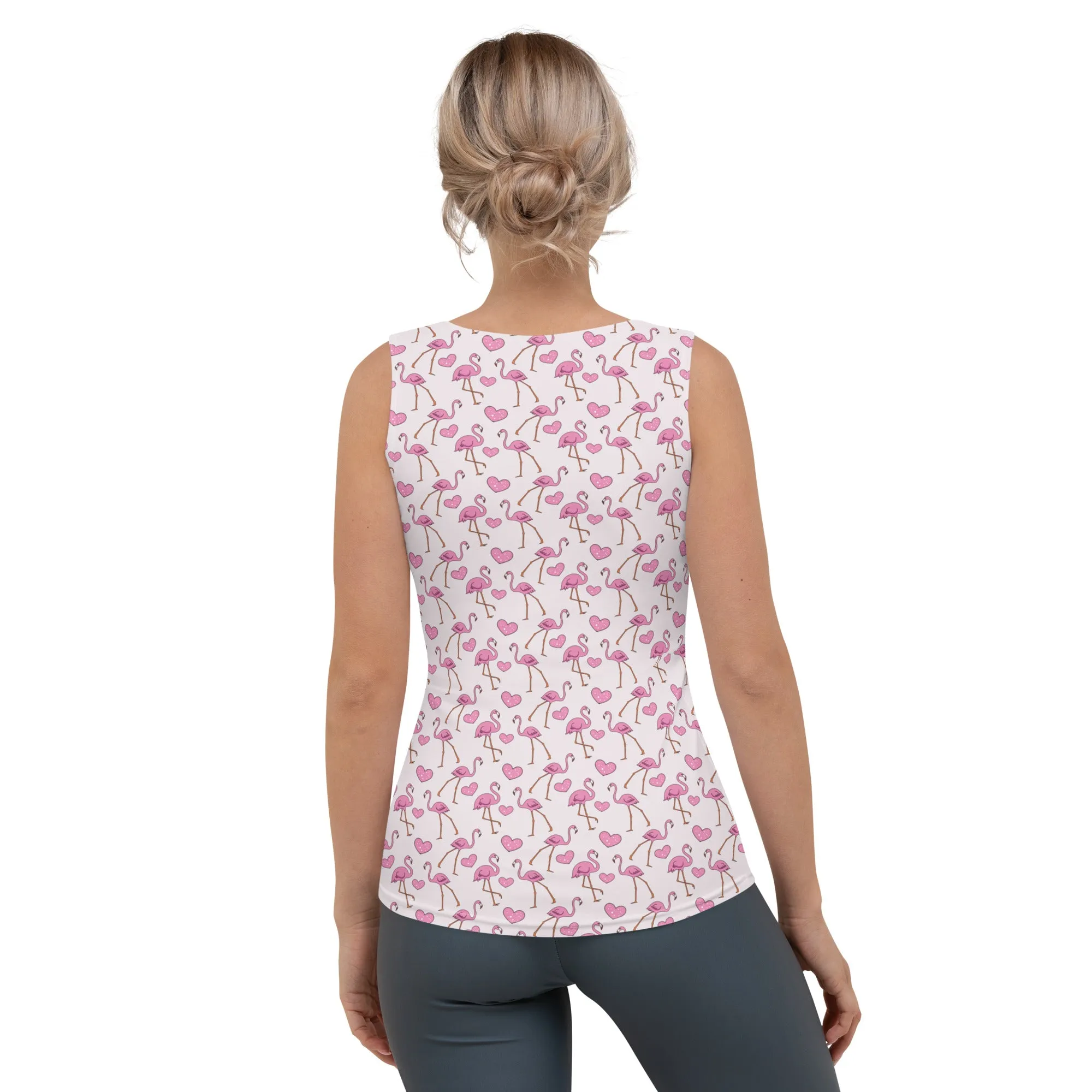 Flamingos and Hearts Tank Top
