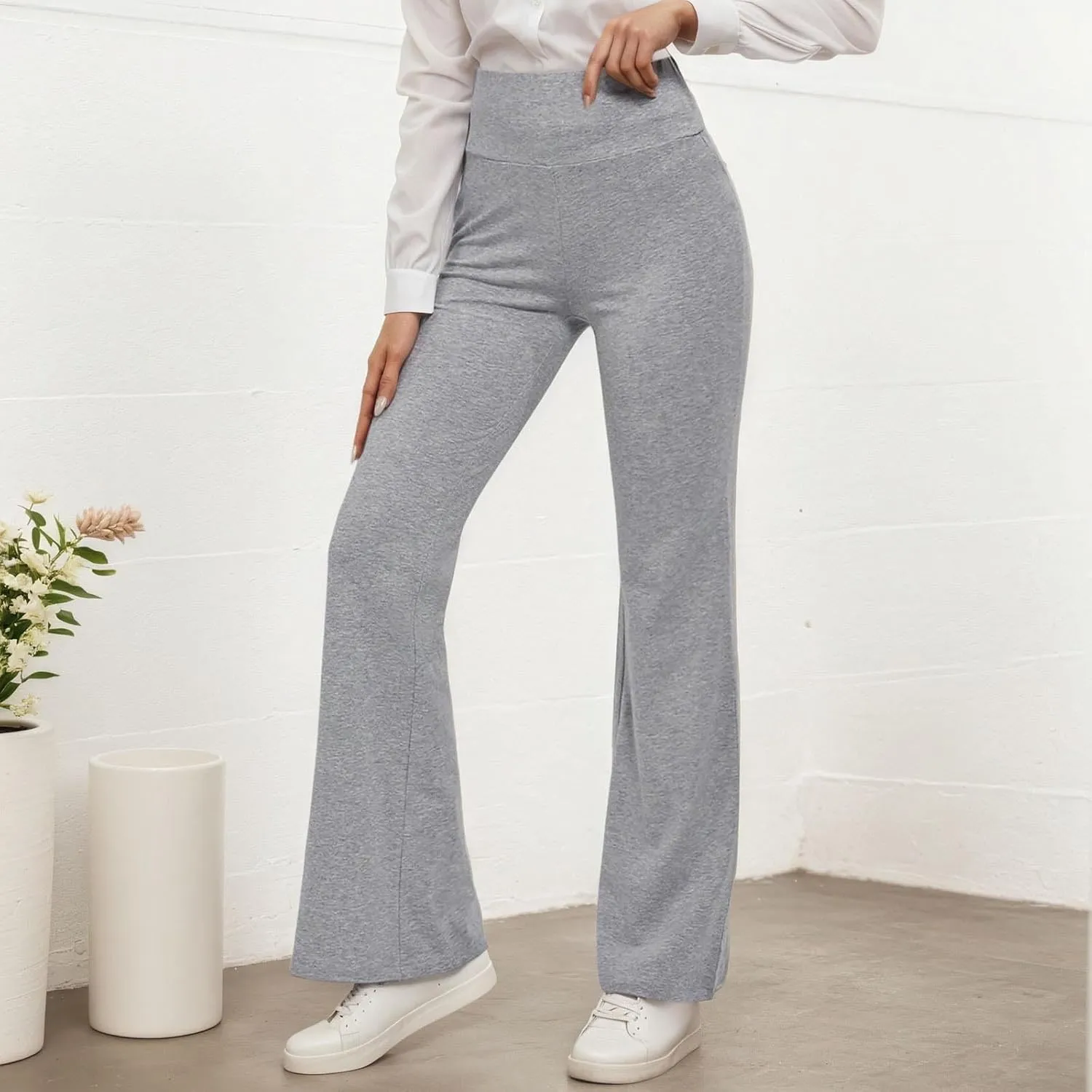 Flare Leggings for Women High Waisted Tummy Control Yoga Pants Butt Lifting Pull On Workout Bootcut Bell Bottoms