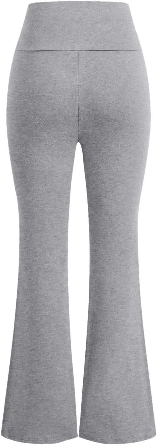 Flare Leggings for Women High Waisted Tummy Control Yoga Pants Butt Lifting Pull On Workout Bootcut Bell Bottoms