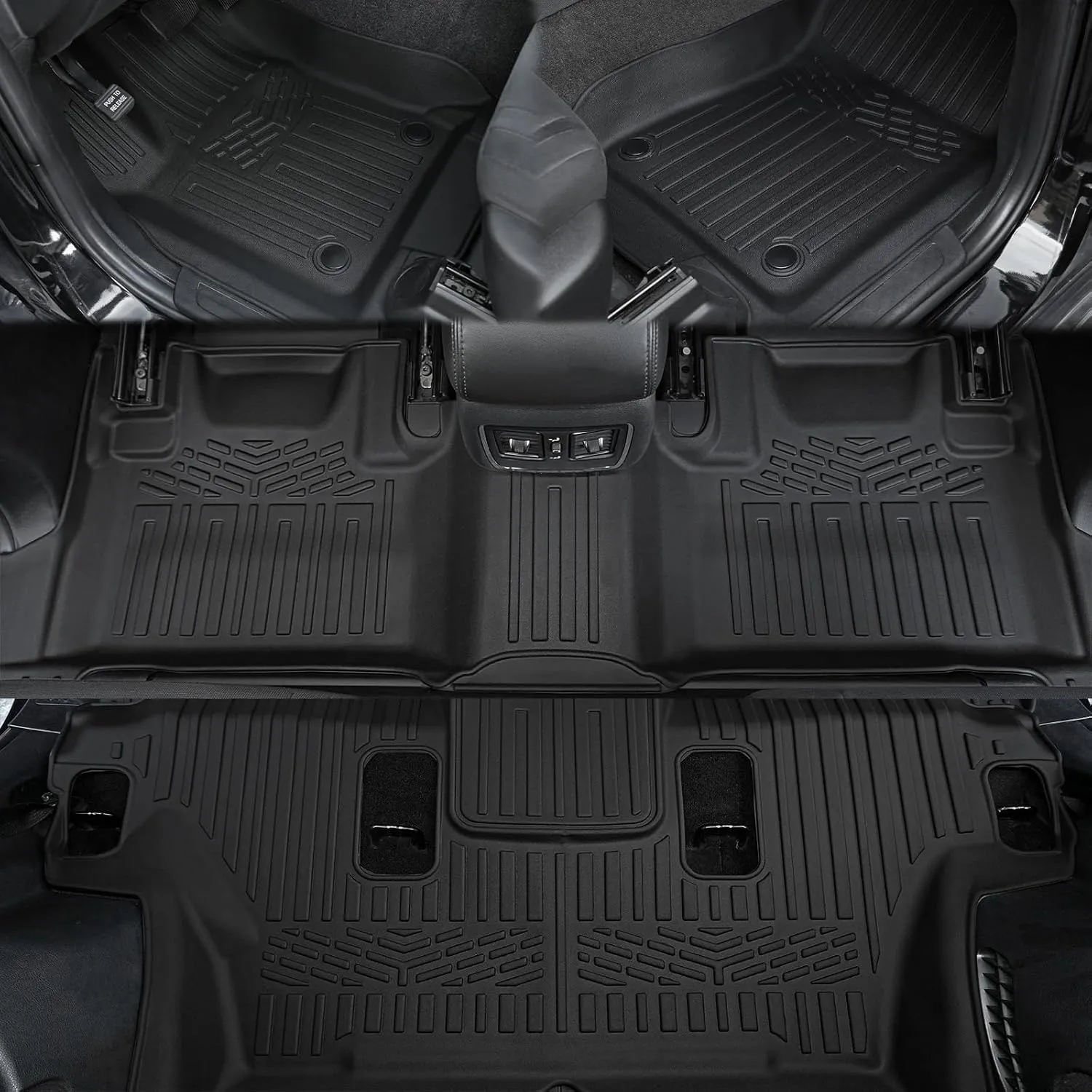 Floor Mats for 2016-2024 2025 Dodge Durango 6-seat, All Weather TPE Cargo Liner Cargo Mat and 3rd Row Backrest Mats for SRT Durango Accessories