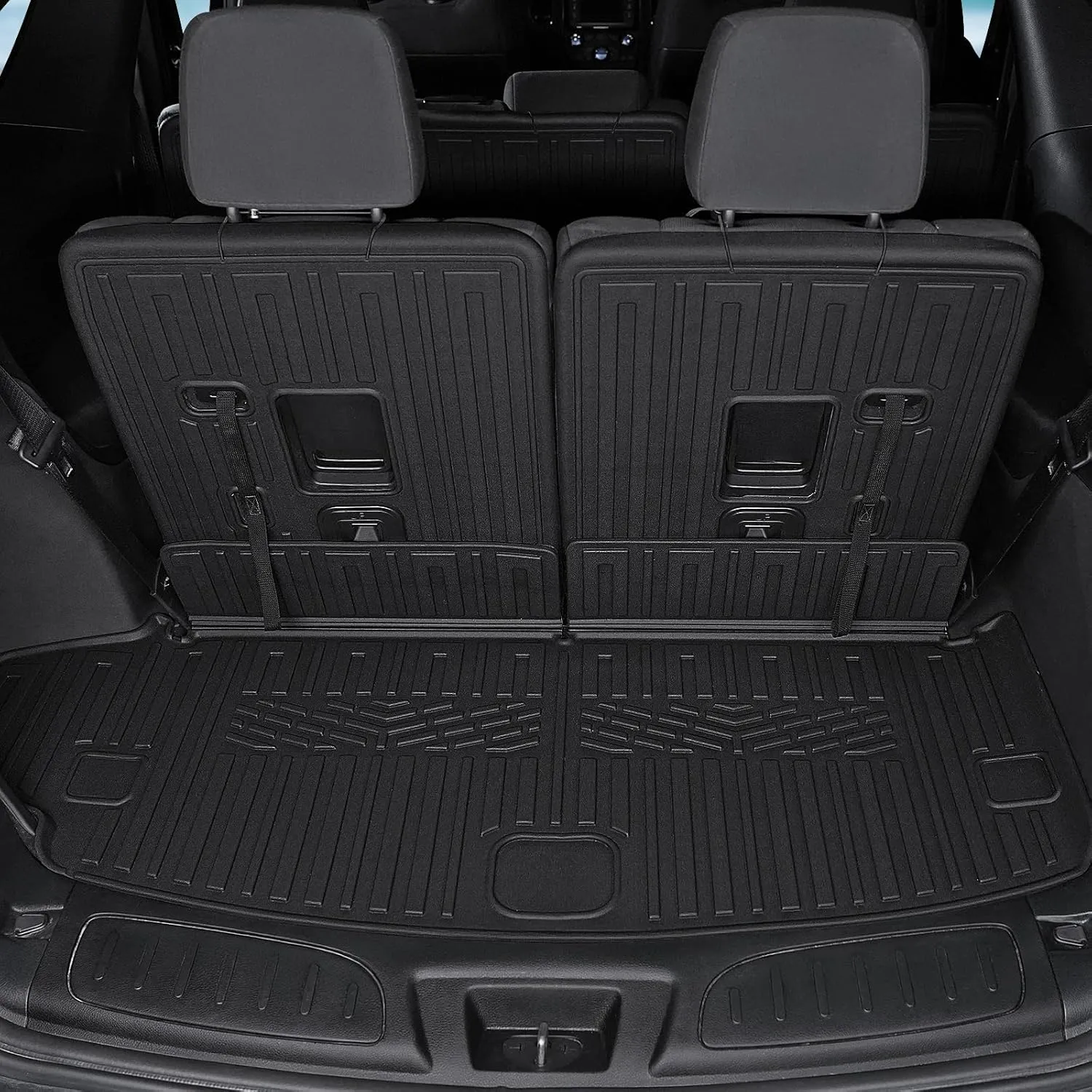 Floor Mats for 2016-2024 2025 Dodge Durango 6-seat, All Weather TPE Cargo Liner Cargo Mat and 3rd Row Backrest Mats for SRT Durango Accessories