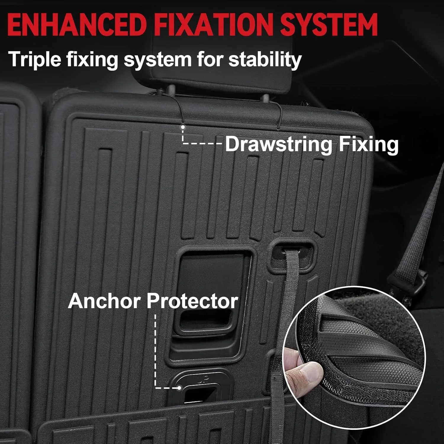 Floor Mats for 2016-2024 2025 Dodge Durango 6-seat, All Weather TPE Cargo Liner Cargo Mat and 3rd Row Backrest Mats for SRT Durango Accessories